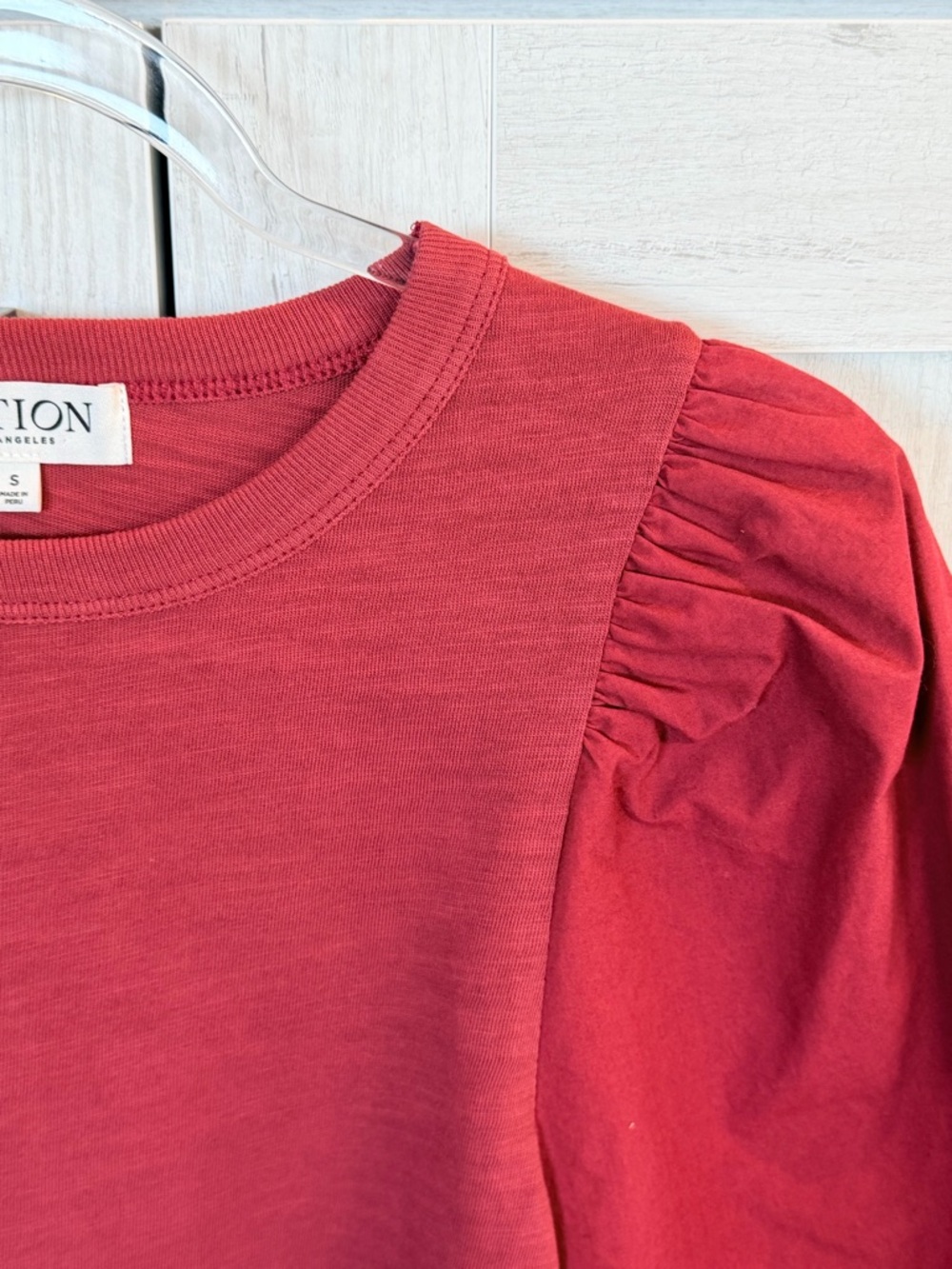 Nation LTD Paola Red Puff Sleeve Top - Picture 3 of 8